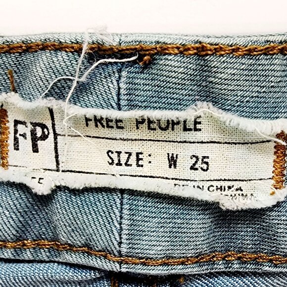 Free People Womens Skinny Jeans Size W25 Medium Wash blue mid rise Denim - Picture 3 of 9